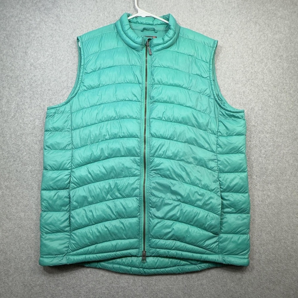 Peter Millar Vest Mens XL Green Quilted Full Zip Lightweight Warmth Puffer